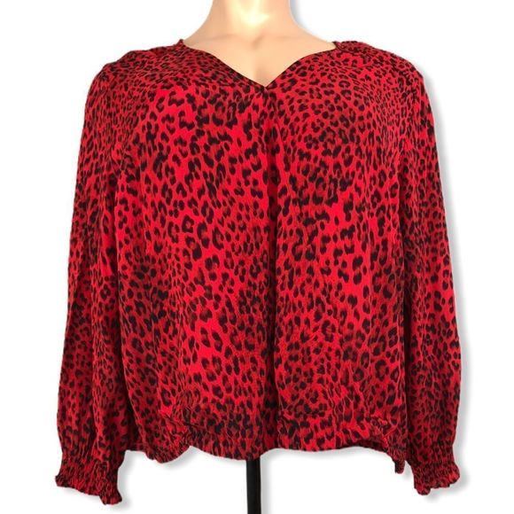 Sanctuary Cori Smocked Sleeve Ted Leopard Blouse - Picture 6 of 16